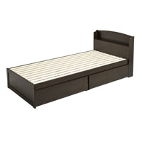 木製すのこベッド宮付引出付き ダークブラウン SLB-101(DBR)、SLH-111(DBR)