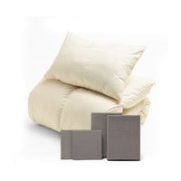 ふわふわ羽毛布団とカバーの6点セット グレージュ SLF-01(GRE)　