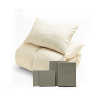 ふわふわ羽毛布団とカバーの6点セット グレイッシュグリーン SLF-01(GGN)