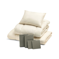 合繊（抗菌防臭）布団とカバーの7点セット グレイッシュグリーン SLF-12(GGN)