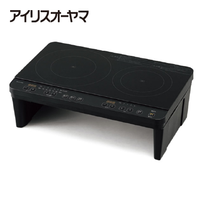 アイリス　2口IHコンロ　脚付  IHK-WT41S-B
