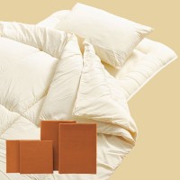 ホコリが出にくい布団6点セット　キャメル（掛布団、枕、カバー4点） キャメル 