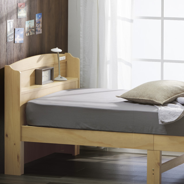 木製すのこベッド宮付 ナチュラル SLB-101(NA)