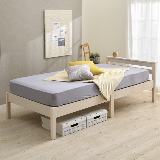 組立簡単すのこベッド ホワイトウォッシュ SLB-201(WS)