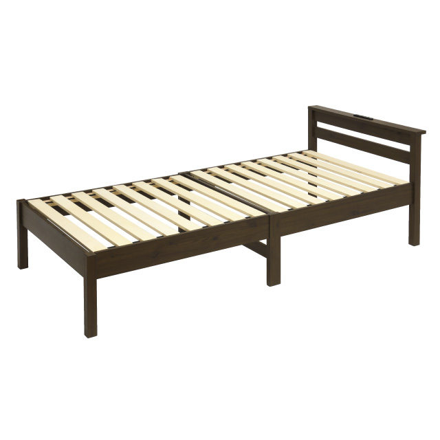 組立簡単すのこベッド ブラウン SLB-201(DBR)
