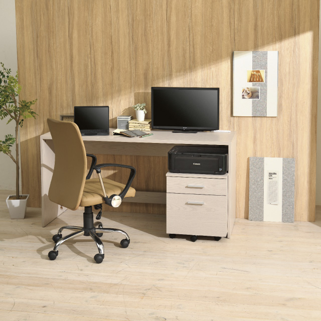 ワークデスクセット　ワイド ホワイトウォッシュ SLD-51(WW)