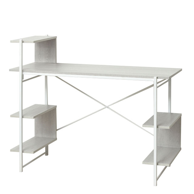らくらく組立棚付デスク ホワイト 30515