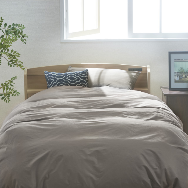 三つ折りマットレス（ライトグレー）＋羽毛布団セット グレージュ 