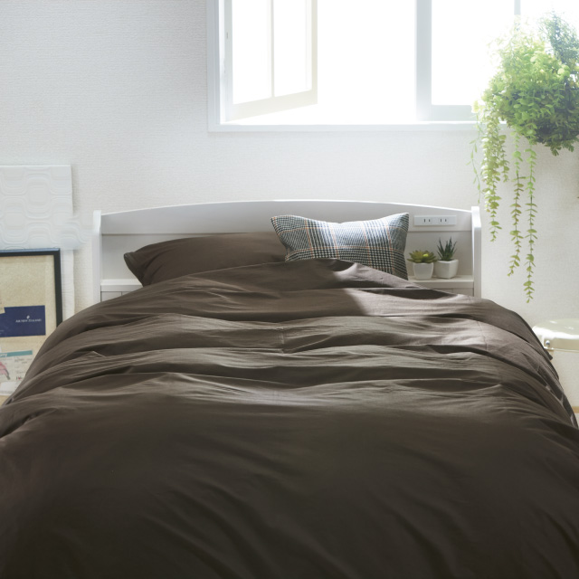 ポケットコイルマットレス（グレー）＋羽毛布団セット ブラウン 