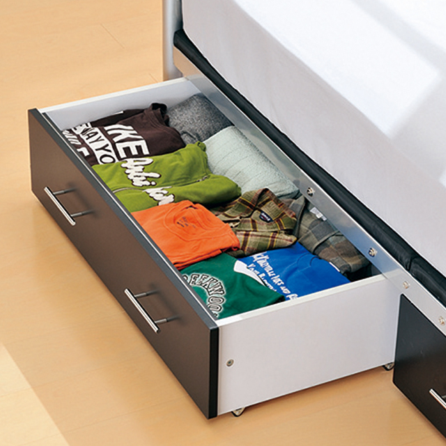 シングルベッド宮付引出付 ブラウン SLB-07(BR)