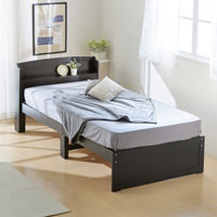 木製すのこベッド宮付 ブラック SLB-101(BK)