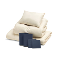 ふわふわ羽毛布団とカバーの7点セット ネイビー SLF-02(NV)