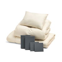 ふわふわ羽毛布団とカバーの7点セット グレー SLF-02(GR)