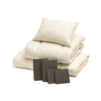 合繊（抗菌防臭）布団とカバーの7点セット ブラウン SLF-12(BR)　