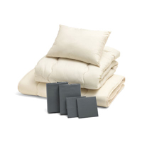 合繊（抗菌防臭）布団とカバーの7点セット グレー SLF-12(GR)