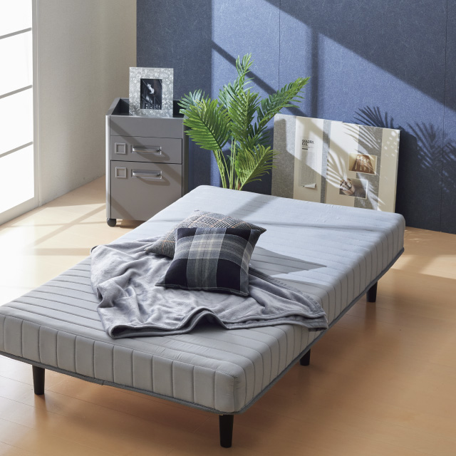 脚付マットレスベッド ライトグレー SLB-401(GY)