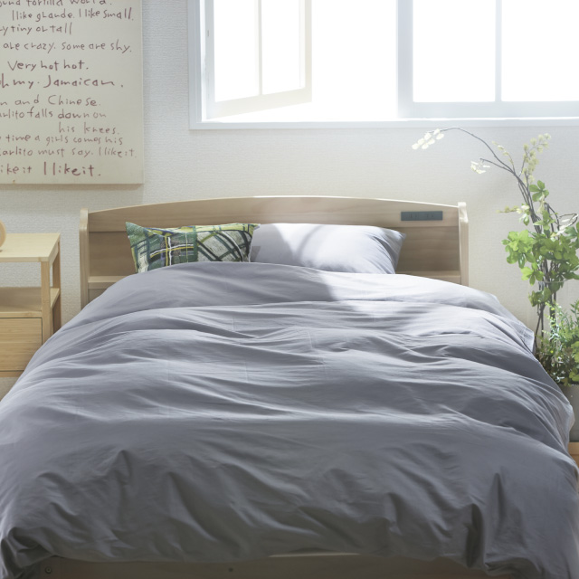 ふわふわ羽毛布団とカバーの6点セット ライトグレー SLF-01(LGR)