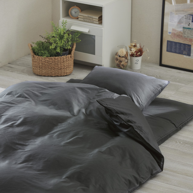 合繊（抗菌防臭）布団とカバーの7点セット グレー SLF-12(GR)