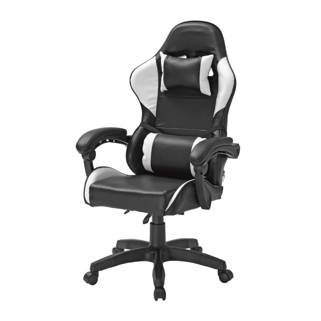 ゲーミングチェア ブラック/ホワイト SLC-106(B/W)