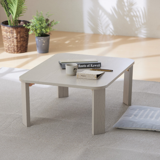 折脚ローテーブル750 ホワイトウォッシュ SLT-750(WW)