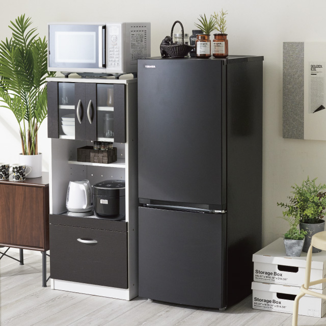 東芝　2ドア冷蔵庫 エクリュブラック GR-W15BS(K)