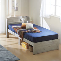 木製すのこベッド宮付 ライトグレー SLB-101(LGR)