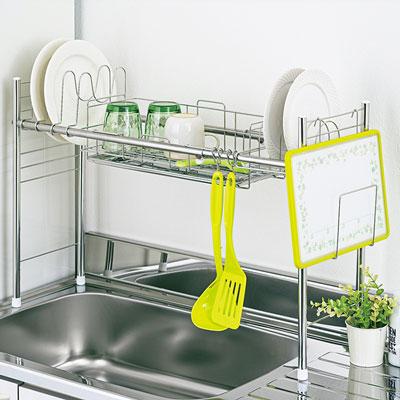 シンク上伸縮式水切りラック