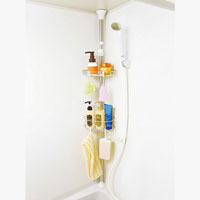 ステンレス浴室突っ張りラック2段