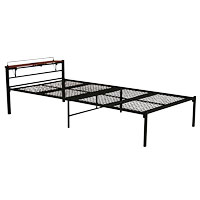 宮棚＆2口コンセント付シングルベッド